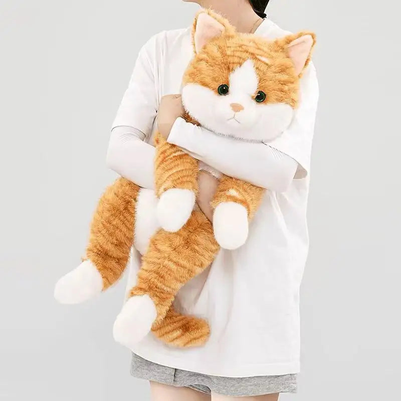 Lifelike Lying 3 color Cat Plush Toy Soft Stuffed Animal Cute Plushie Doll Lie Prone Funny Long Arm Kitten Pillow for Girl Gifts
