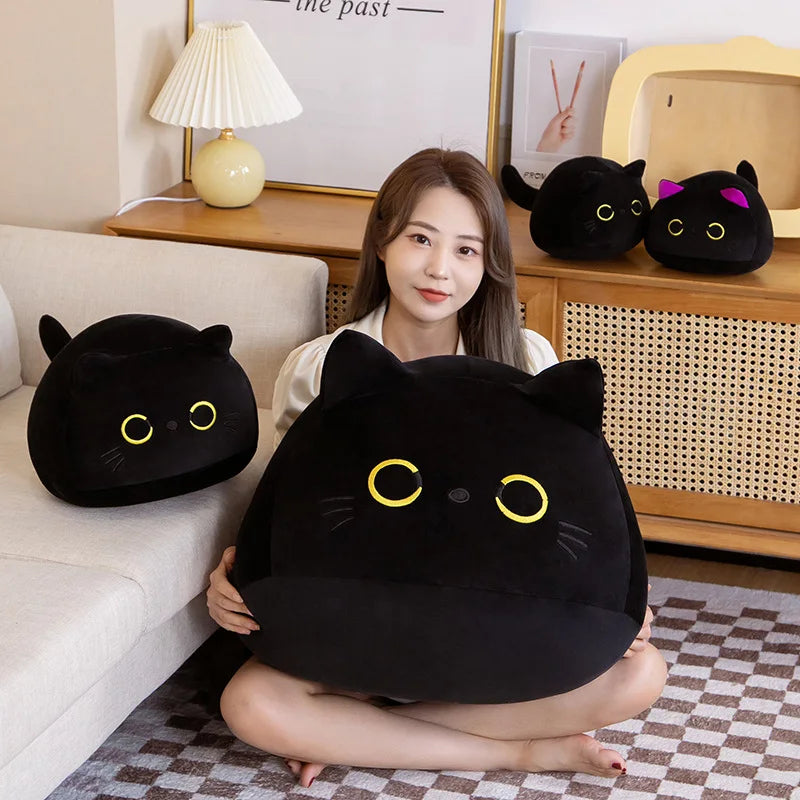 Cartoon Black Cat Plush Toy Animal Girl Dormitory Sleeping Plush Toy Pillow Office Home Sofa Cushion
