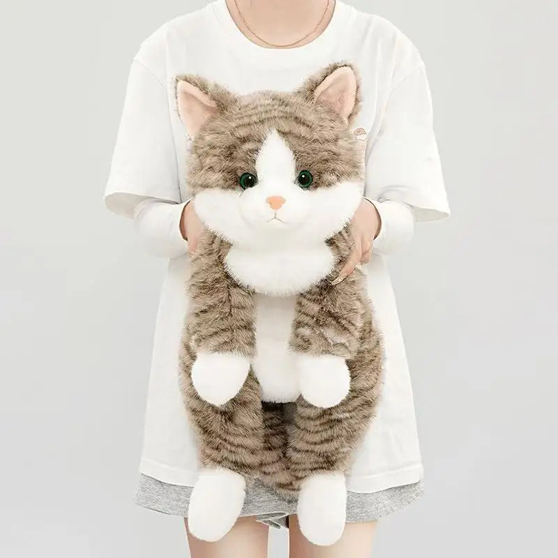 Lifelike Lying 3 color Cat Plush Toy Soft Stuffed Animal Cute Plushie Doll Lie Prone Funny Long Arm Kitten Pillow for Girl Gifts