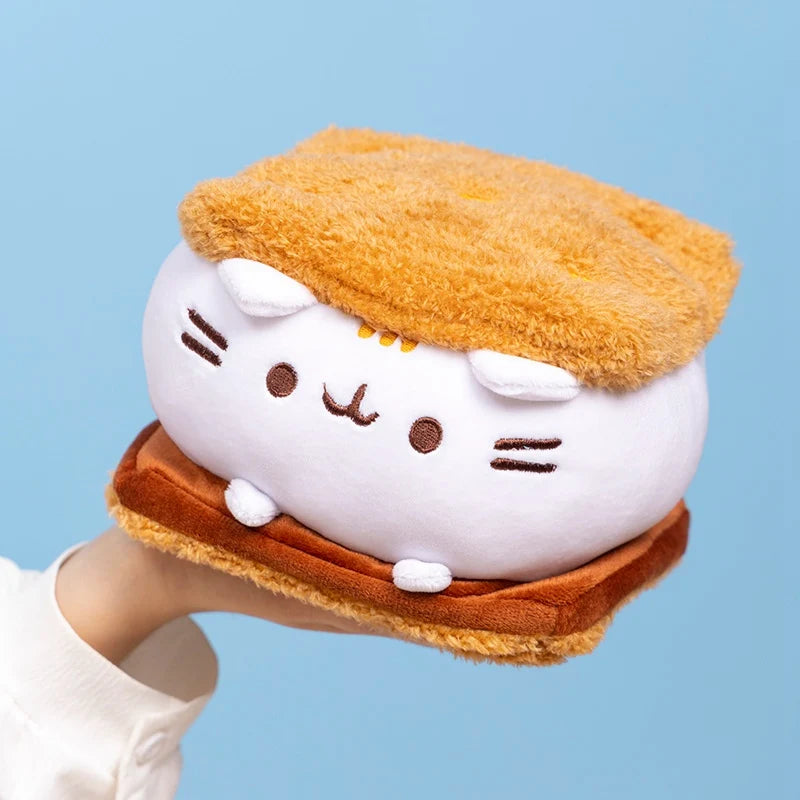 Kawaii Sandwich Biscuit Cat Dolls Chocolate Cookie Fat Cat Plush Toy Stuffed Animals Cushion Accompany Sleep Toy Kids Gifts