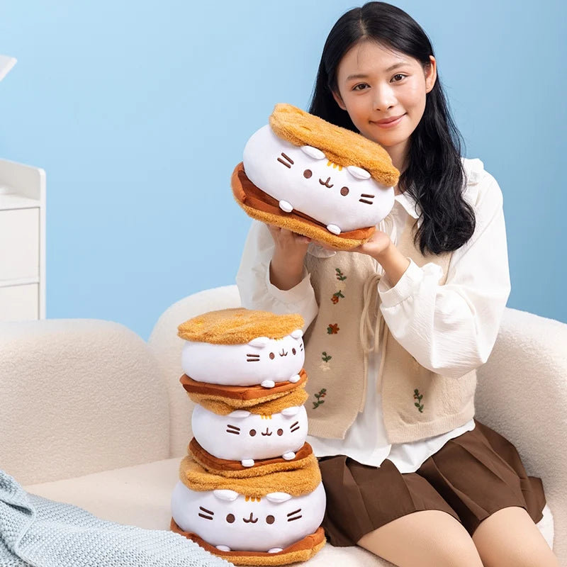 Kawaii Sandwich Biscuit Cat Dolls Chocolate Cookie Fat Cat Plush Toy Stuffed Animals Cushion Accompany Sleep Toy Kids Gifts